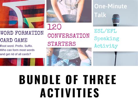 Bundle Of Three Learning Activities One Minute Talk The Word Building
