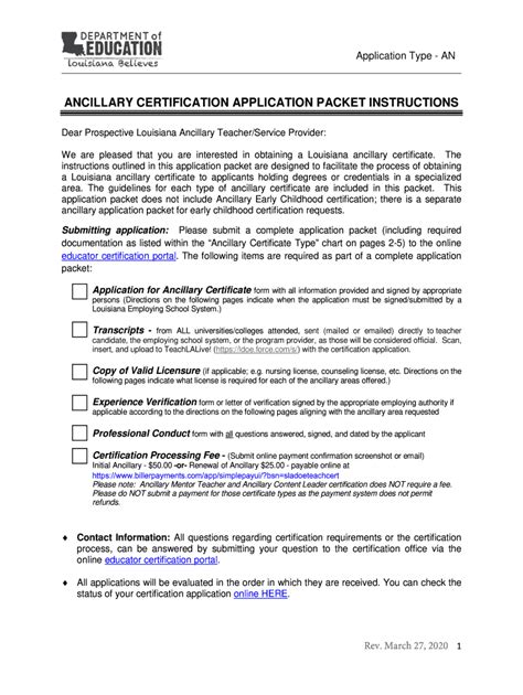 Louisiana Ancillary Certificate Form Fill Out And Sign Printable Pdf