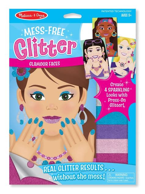 Melissa And Doug Mess Free Glamour Faces Glitter Craft Kit For 474
