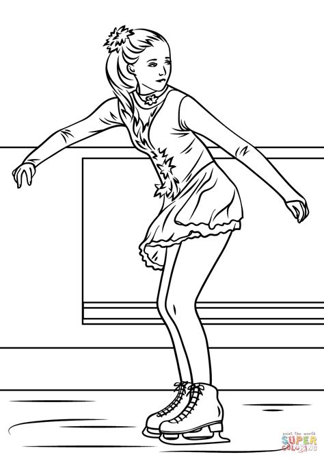 Dibujo de Chica Patinando sobre Hielo para colorear Dibujos para