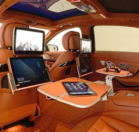 Wrapped in nappa leather upholstery, you get power adjustable ventilated seats in the front. BRABUS S900 Maybach iBusiness Fine Leather Interior with iPad and Playstation integration. # ...