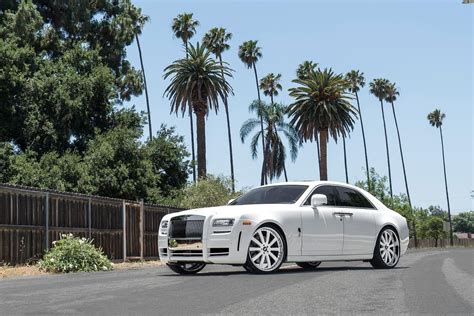 Custom White Rolls Royce Ghost Enhanced With Chrome Grille And Other