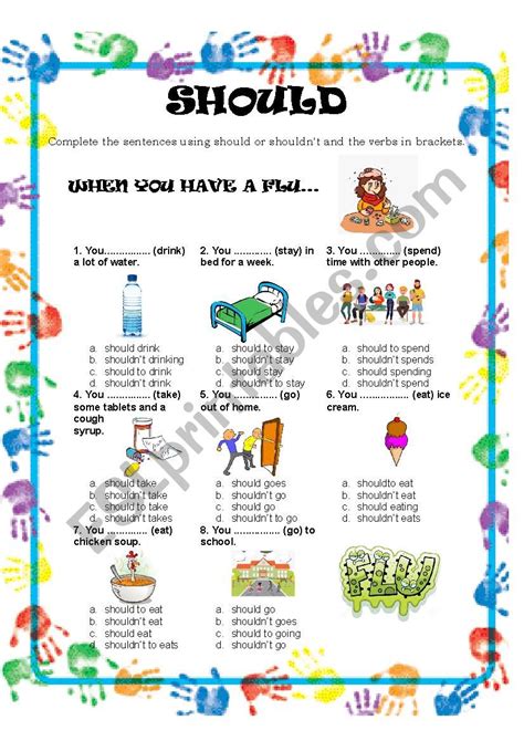 Should Or Shouldn´t Esl Worksheet By Limasari