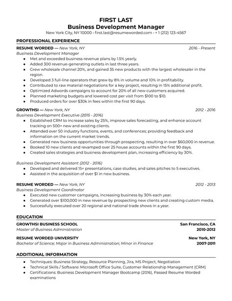 Hotel Sales Manager Resume Example For Resume Worded