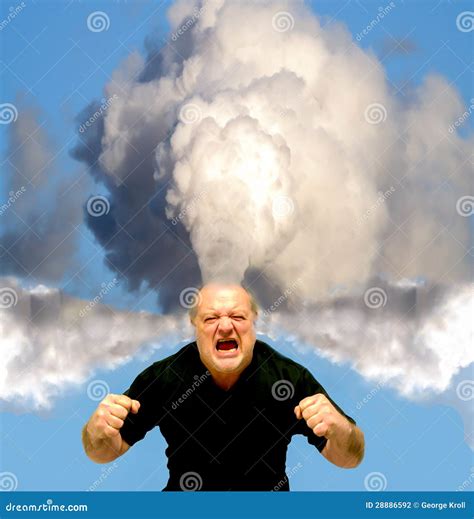 Angry Stressed Man Blowing Top Stock Photo - Image of blowing, human