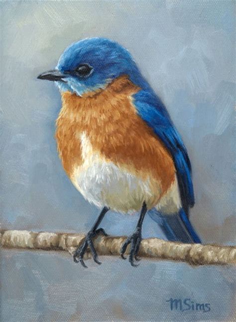 Eastern Bluebird Pintura De Pájaros Impresión Edición Etsy España