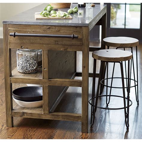 Bluestone Reclaimed Wood Large Kitchen Island Crate And Barrel Wood