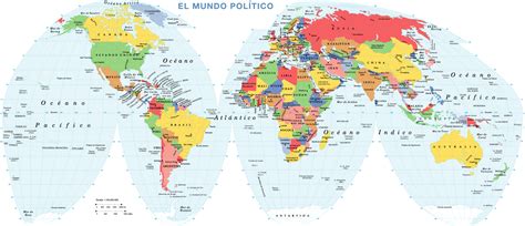 Mapamundi Con Sus Países Y Capitales Mapamundi