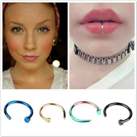 Body Jewelry Unisex Fake Septum Clip On Non Piercing Swirls Septum Nose Ring Faux Clicker New
