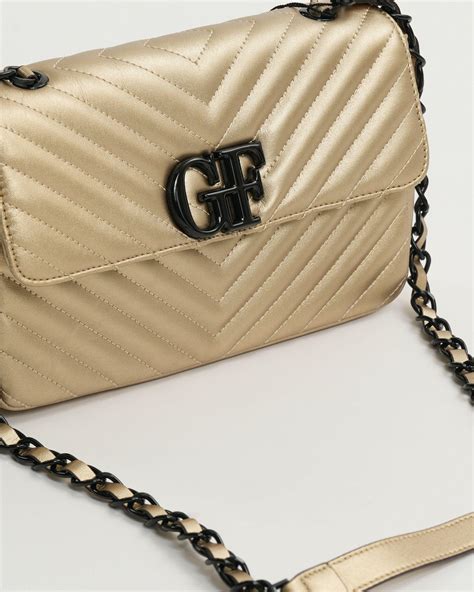 Womens Bags Gianfranco Ferre Logo Quilted Shoulder Bag Gold ⋆ Chimera Star