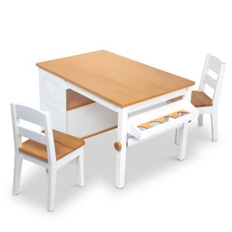 Melissa And Doug Wooden Art Table And Chairs Set 3 Pc Food 4 Less