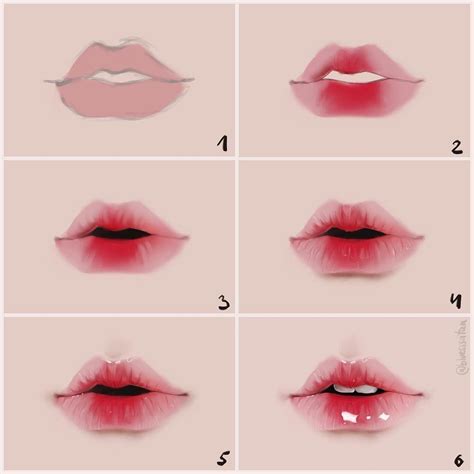 How To Draw Anime Sad Lips Step By Step Lips Tutorial By Masterss On
