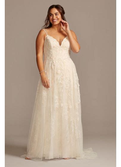 You can purchase plus size beach wedding dresses easily. Scalloped A-Line Plus Size Wedding Dress | David's Bridal