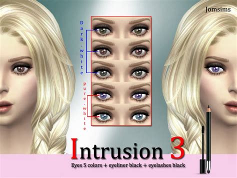 Intrusion 3 Eyes 5 Colors Eyeliner Black Eyelashes Black The Sims