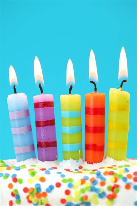 Five Birthday Candles Stock Image Image Of Yellow Bright 9579253