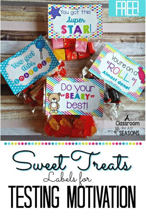 Candy Labels For Testing Motivation Classroom Freebies