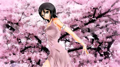 Anime Kuchiki Rukia Bleach Cherry Blossom Wallpapers Hd