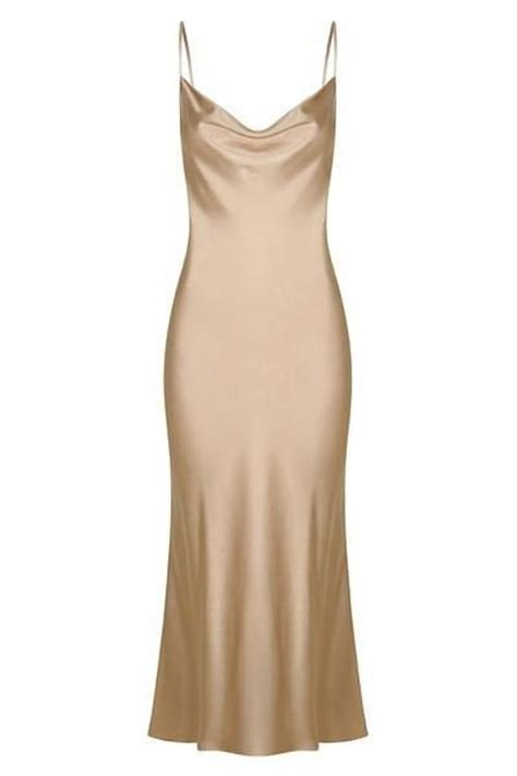 Sand Silk Slip Midi Dress Silk Slip Trends Dress Bridesmaid Etsy Gold