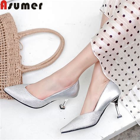 Asumer Plus Size Fashion Spring New Shoes Woman Pointed Toe Shallow Pumps Women Shoes Elegant