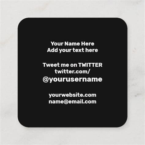 Twitter Logo Social Media Black And White Promo Calling Card Zazzle
