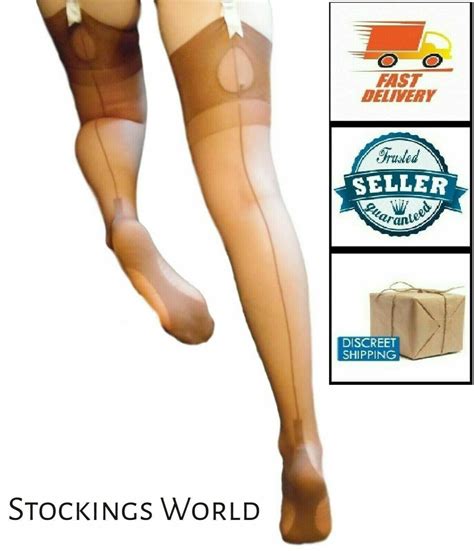 Fully Fashioned Stockings Seamed Cuban Heel Key Hole Welt Etsy Canada