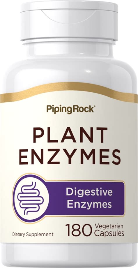 Plant Enzymes 180 Vegetarian Capsules Pipingrock Health Products