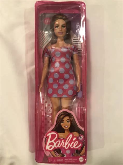 Barbie Fashionistas Doll 171 Curvy Body Vitiligo Wearing Polka Dot Dress New 099 Picclick