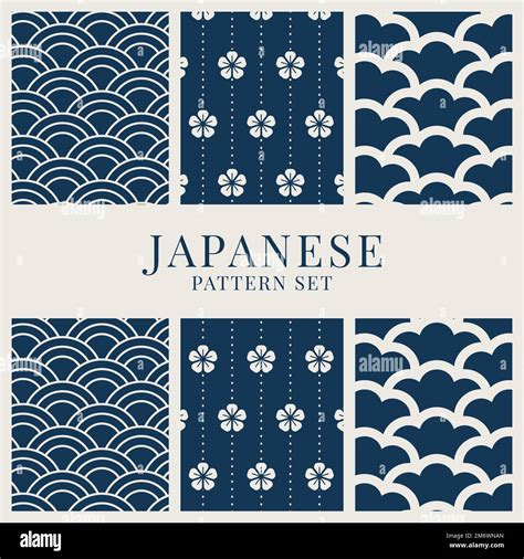 Japanese Inspired Pattern Vector Set Stock Vector Image And Art Alamy