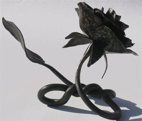 Steel Rose Sculpture By Forgedart On Etsy Handmade Sculpture Rose