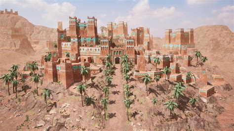 Medieval Desert Castle Middle Eastern Kasbah Fortress In Environments
