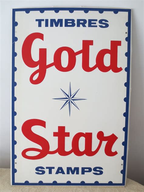 Large Gold Star Stamps Metal Store Sign 2 X 3 Ft Barker 1967 Marketing