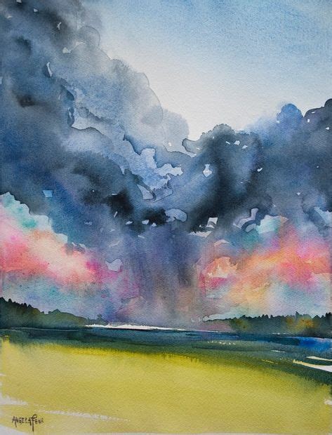 163 Best Sky And Clouds Images Watercolor Sky Watercolour Tutorials