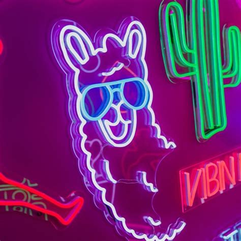 Llama Neon Light Cool Wall Art For Kids And Teens Custom Neon
