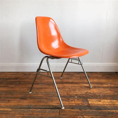 Shop with afterpay on eligible items. 1960s Vintage Herman Miller Eames Orange Fiberglass Shell ...