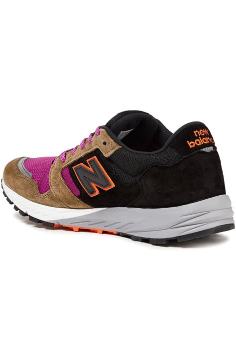 New Balance Color Block Suede Leather And Mesh Sneakers Sale Up To