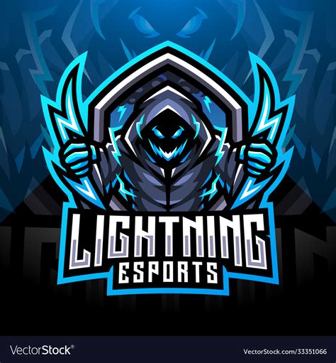 Lightning Esport Mascot Logo Design Royalty Free Vector