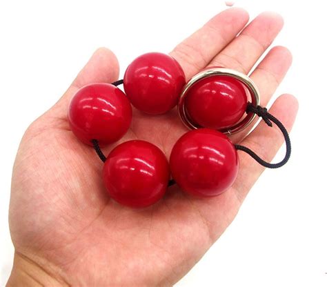 5 Red Pearl Beads Anal Plug Big Ball Anus Beads Butt Plug
