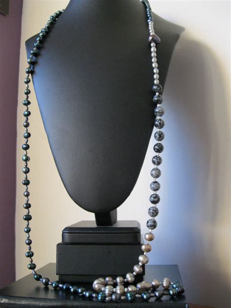 Long Pearl Necklaces Pearls Mirror Beads Mirrors Gemstones Pearl