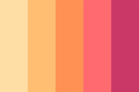 Pink peach blue sky inspired color palette, peach color. Peaches Color Palette