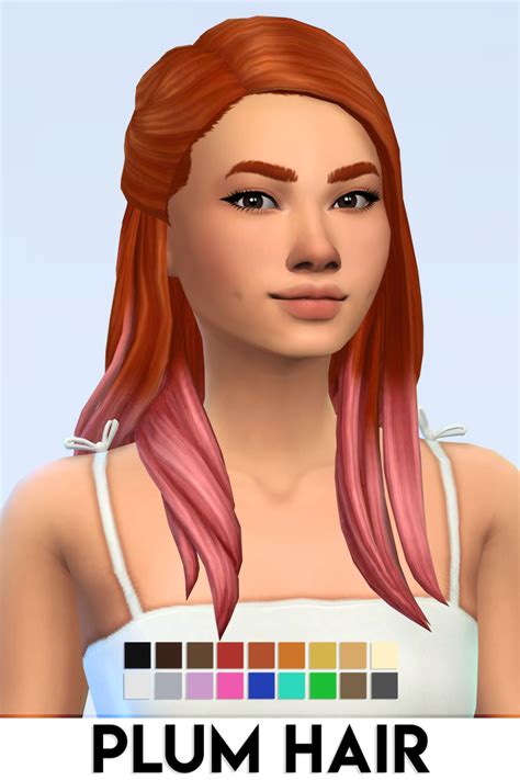 Plum Hair By Vikai Imvikai On Patreon Sims 4 Sims Sims 4 Custom