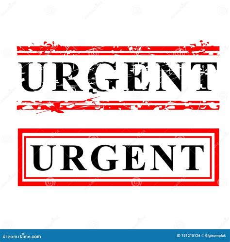 Simple Vector Red And Black Rubber Stamp Urgent Isolated On White