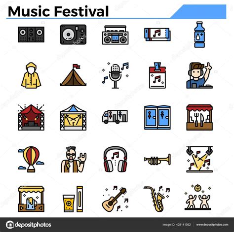 Music Festival Icon Set Stock Vector Image By ©dpromprasit