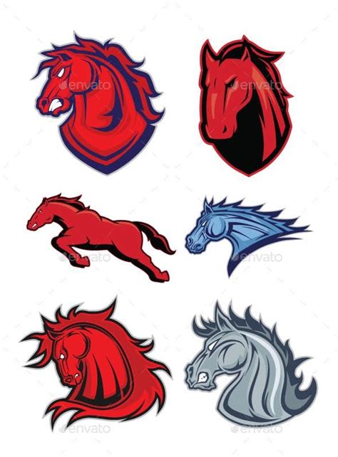 horse  mustang mascot logo horse logo design horse logo sports graphic design