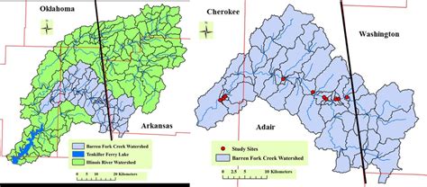 3 Illinois River And Barren Fork Creek Watersheds In Oklahoma And