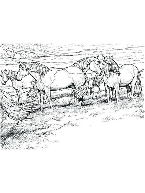 Free Coloring Pages Running Horse Herd Semejnguerre