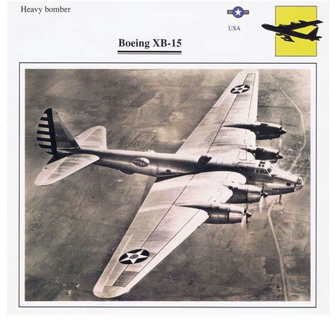 Boeing Xb 15 Usa Heavy Bomber Collector Picture Photo Card Electronic