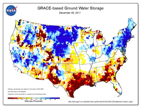 Map Nasa Shows Big Dip In Us Groundwater Regionally Especially Near