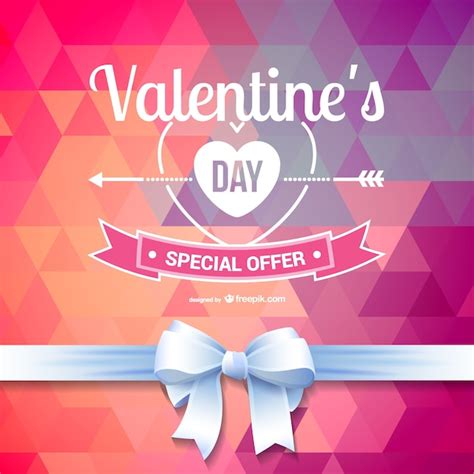 Polygonal Valentine Special Offer Vector Free Download