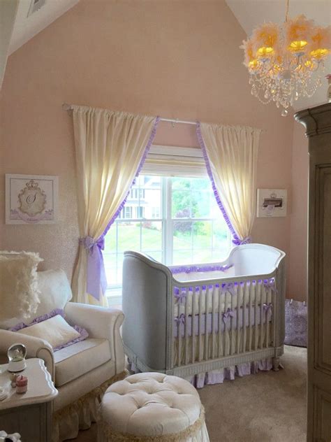 Princess Nursery In Lavender With Glitter Wall Project Nursery