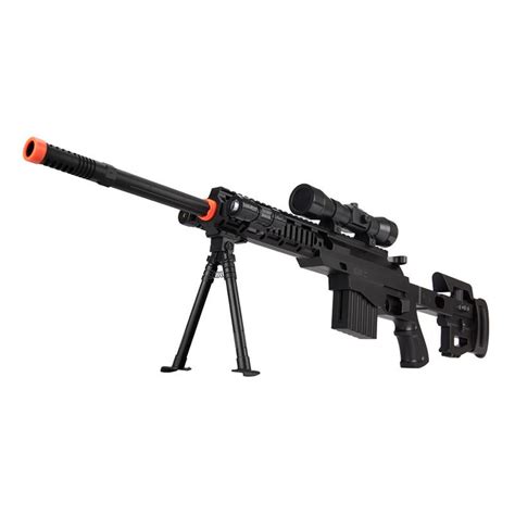 Spring Airsoft Sniper Rifle Gun W Scope Laser Light Bipod